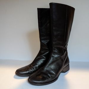 J. Crew Mid Calf Black Leather Boots with Size Zip | Made in Italy | Size 7
